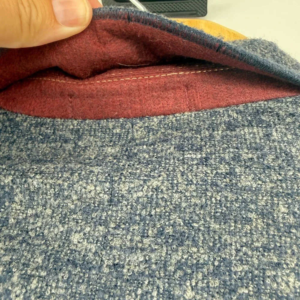 1 Like No Other Knit Blazer S/38 Gray Marled Two-Button Patch Pocket Cotton Wool